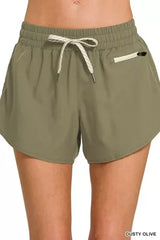Hazel Blues® |  Zenana Soft Woven Lined Shorts With Zip Coin Pocket