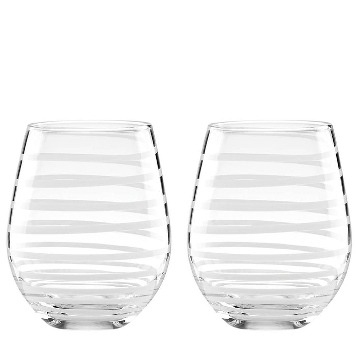 Charlotte Street White 2pc Stemless Wine Glass Set