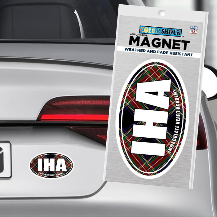 COLORSHOCK Plaid IHA Oval Auto Magnet
