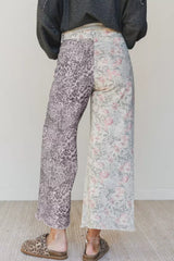 Hazel Blues® |  Wild Side Jeans | Leopard Floral Wide Leg Jeans