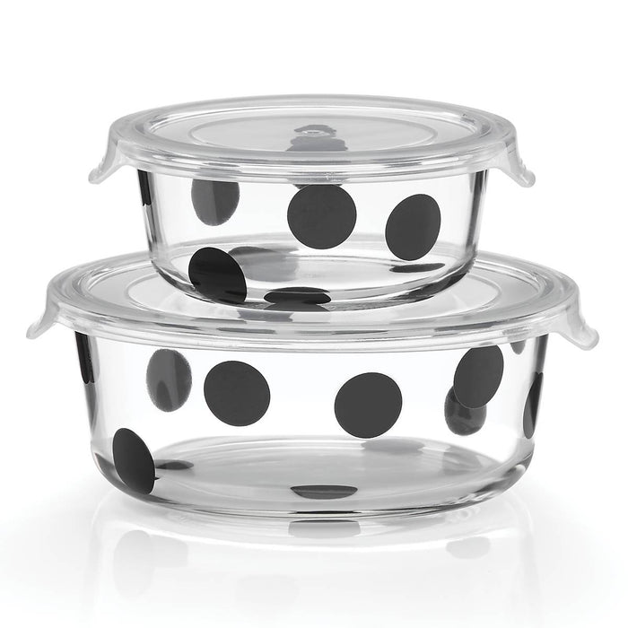 Deco Dot™ 2-piece Round Food Storage Set