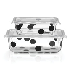 Deco Dot™ 2pc  Rectangular Food Storage Set