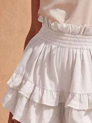 Hazel Blues® | Ruffled High-Waisted Shorts