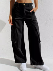 Hazel Blues® |  High-Waisted Wide Leg Cargo Jeans