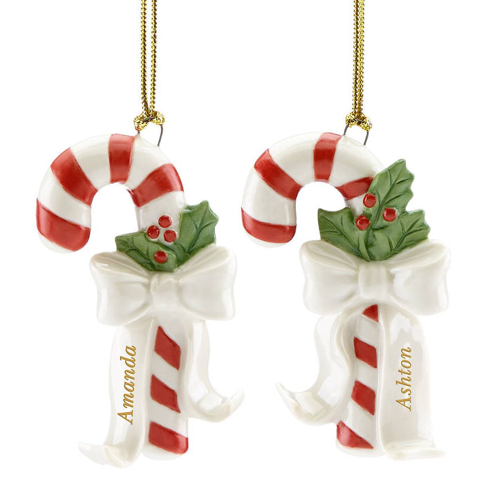 Forever Friends Candy Cane 2-Piece Ornament Set
