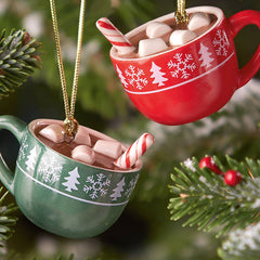 Forever Friends Hot Cocoa Mug 2-Piece Ornament Set