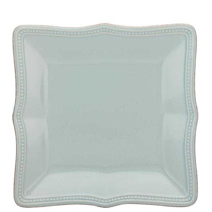 French Perle Bead Ice Blue Square Accent Plate