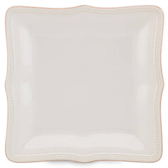 French Perle Bead White™ Square Dinner Plate