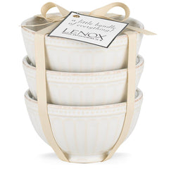 French Perle Groove™ White 3pc Mini Bowl Set