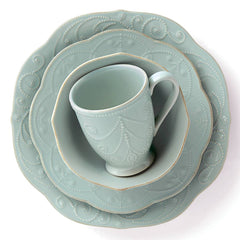 French Perle Ice Blue™ 4-piece Place Setting