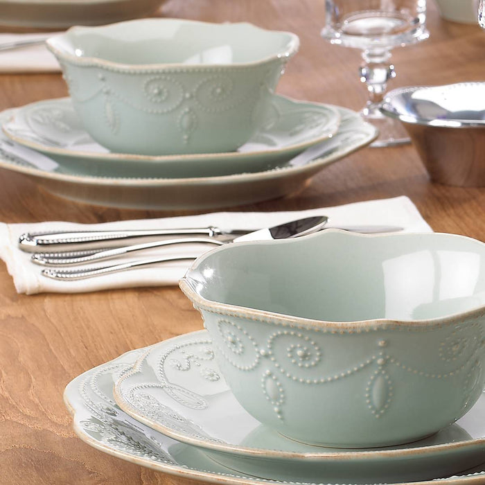French Perle Ice Blue™ 4-piece Place Setting