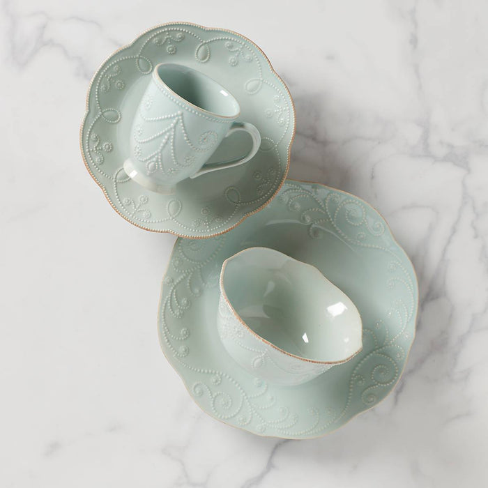 French Perle Ice Blue™ 4-piece Place Setting