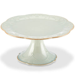 French Perle Ice Blue™ Pedestal Cake Plate