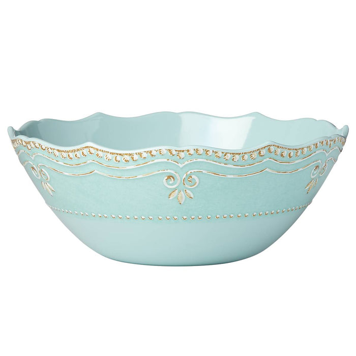 French Perle Melamine Aqua Medium Serving Bowl