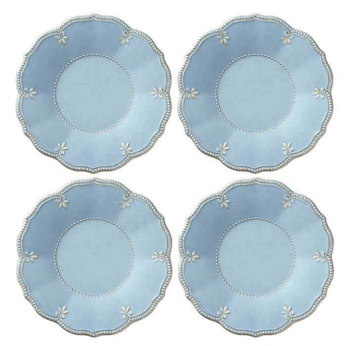 French Perle Melamine Blue™ 4pc Accent Plates