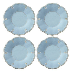 French Perle Melamine Blue™ 4pc Accent Plates