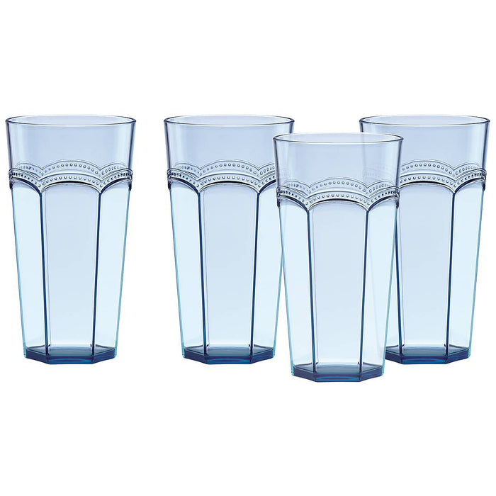 French Perle Melamine Blue™ 4pc Highball Set