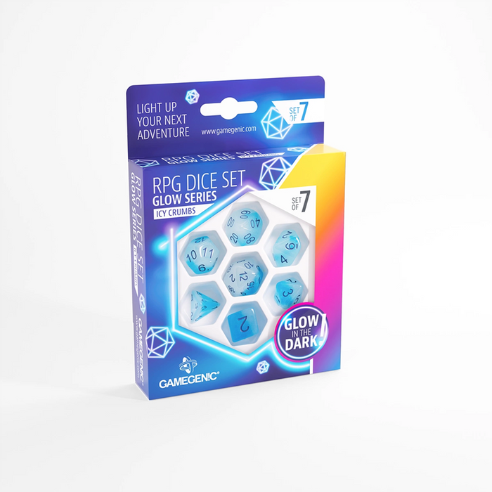 GLOW SERIES - ICY CRUMBS - RPG DICE SET (7 PCS)