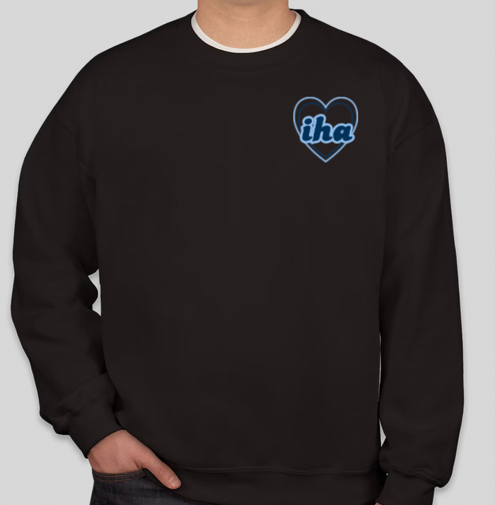 IHA Blue Hearts Crew Sweatshirt Designed by Breonna Guirland '26