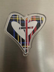 Plaid Heart & Cross Magnet