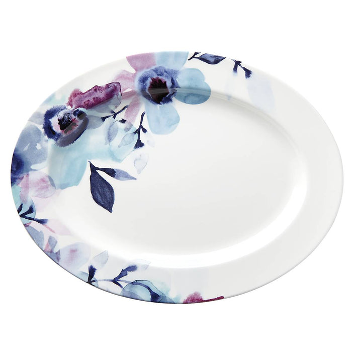 Indigo Watercolor Floral™ 16" Oval Platter