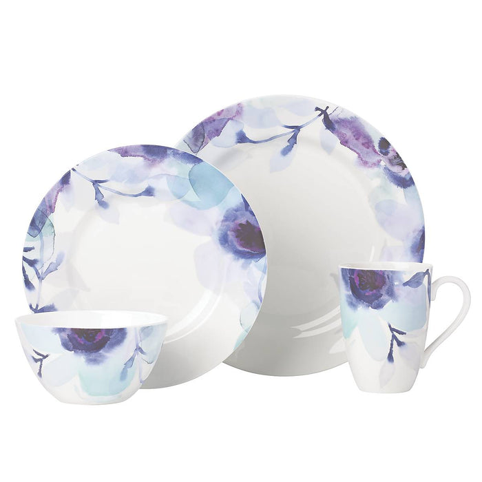 Indigo Watercolor Floral™ 4pc Place Setting
