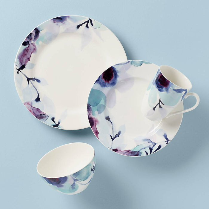 Indigo Watercolor Floral™ 4pc Place Setting