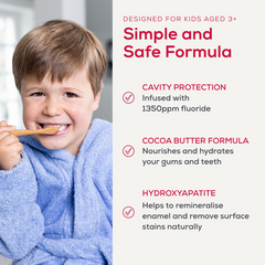 Natural Hydroxyapatite Fluoride Toothpaste - Kids Strawberry