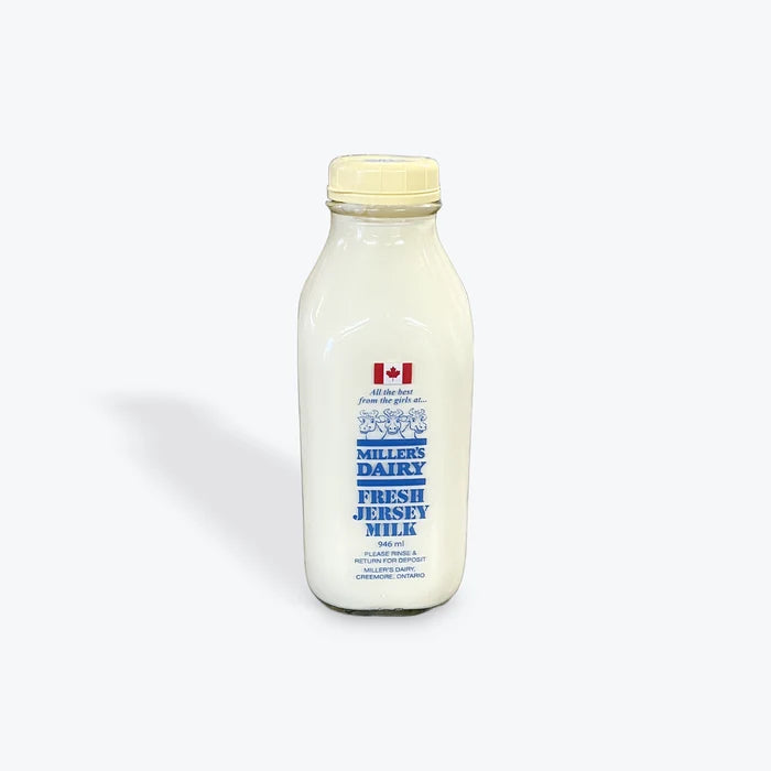 Miller's Dairy 35% Cream, 1L GLASS Bottle