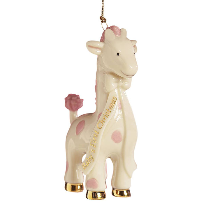 Pink Giraffe Baby's First Christmas Ornament