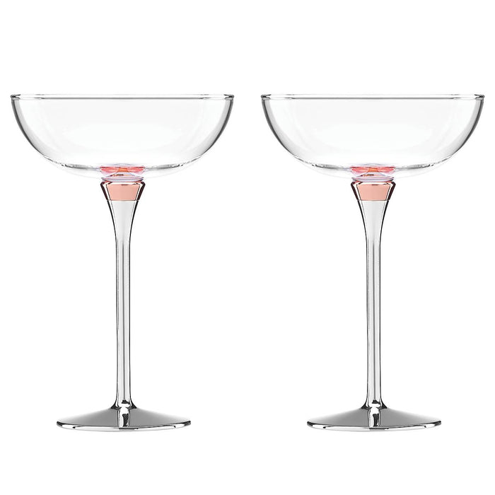 Rosy Glow™ 2-piece Champagne Saucer Set