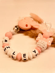 Schnullerkette personalisiert rosa Maus 12,90€, statt 17,90€