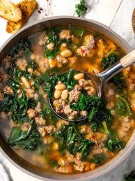 SOUP, White Bean, Kale, Sausage, and Ham SM