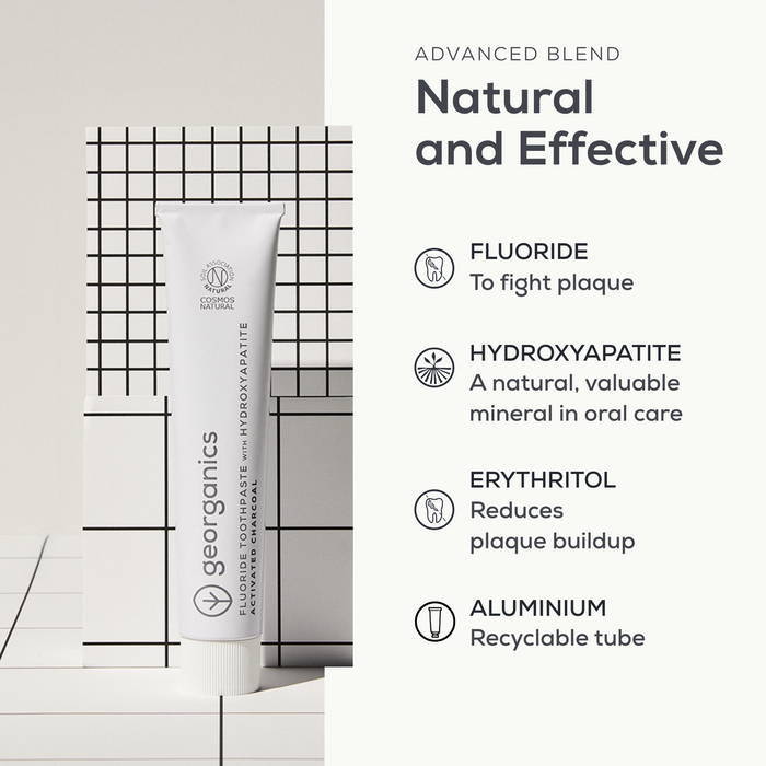 Hydroxyapatite Toothpaste - Charcoal - Fluoride