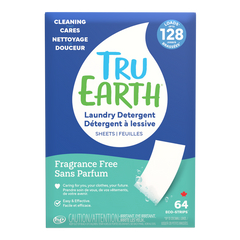 TruEarth Laundry Detergent Fragrance-Free Front of Package || 64 Strips