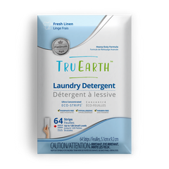 TruEarth Platinum Laundry Detergent Fresh Linen Front of Package || 64 Strips