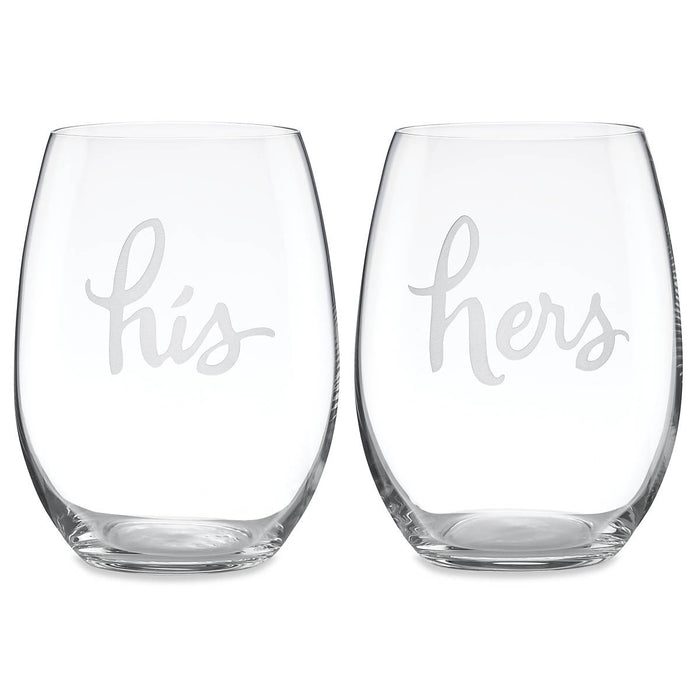 Two Of A Kind "His" and "Hers" 2pc Stemless Wine