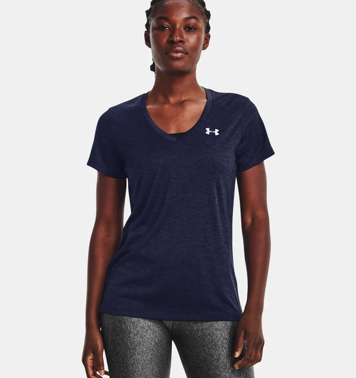 Women's UA Tech™ Twist V-Neck in Midnight Navy