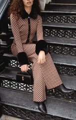 Chateau Cardigan ~ Carmel Geo Knit with Faux Fur